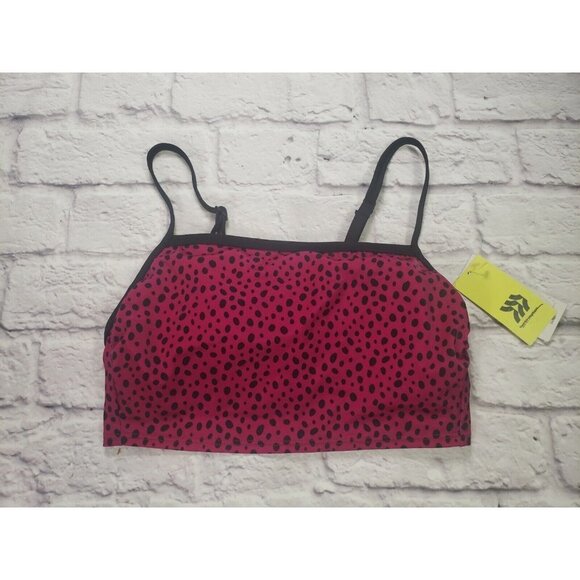 Women's Longline Square Neck Bikini Top All In Motion Purple Dot Small 4/6 - Picture 1 of 3